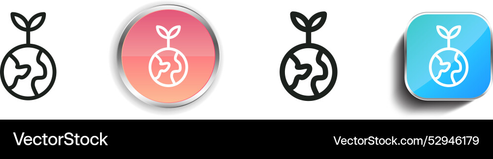 Clean icon thin linear regular and button style vector image