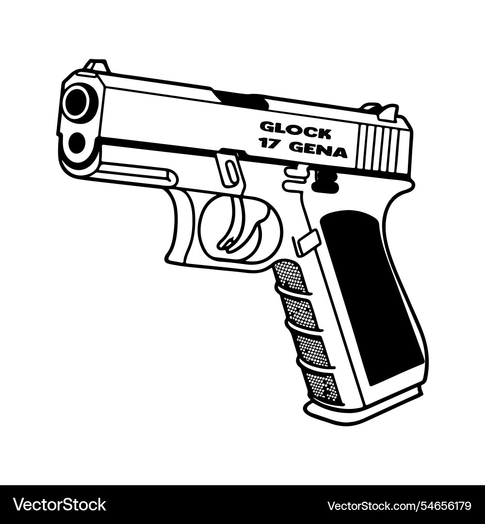 Compact submachine gun mp5-style weapon Compact submachine gun mp5-style weapon Vector Image