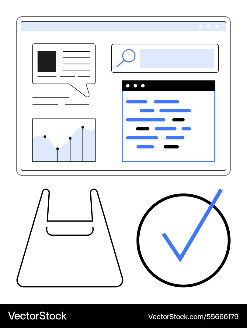 Data visualization code analysis online search Data visualization code analysis online search vector image