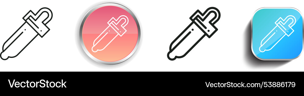 Eyedropper icon thin linear regular and button vector image