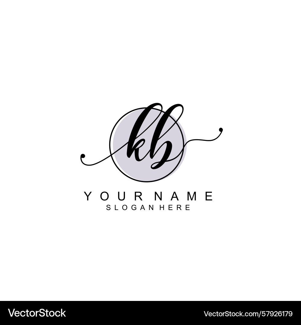 Handwriting logo concepts with initial kb Handwriting logo concepts with initial kb Vector Image