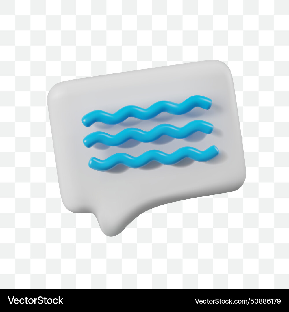 Message sign in 3d style dialog bubble with blue Message sign in 3d style dialog bubble with blue Vector Image