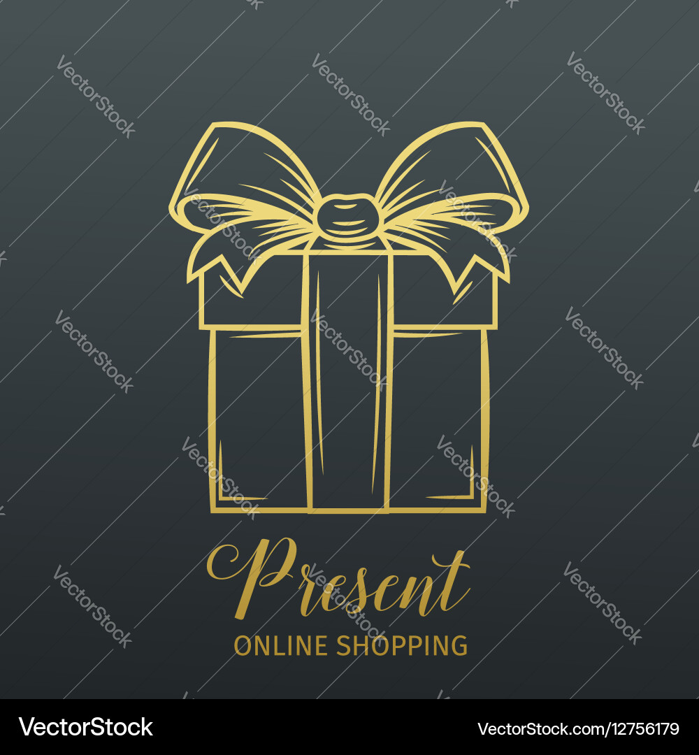 Present decorative icon Royalty Free Vector Image