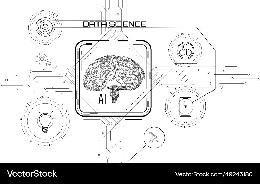 Artificial intelligence testing virtual interface Artificial intelligence testing virtual interface vector image
