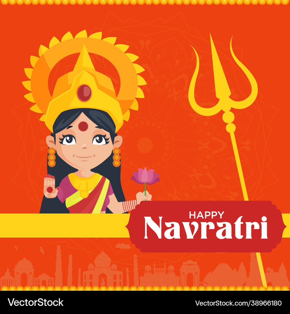 Banner design happy navratri Banner design happy navratri vector image