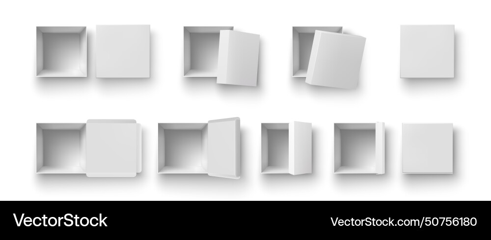 Box package container top view realistic Box package container top view realistic vector image