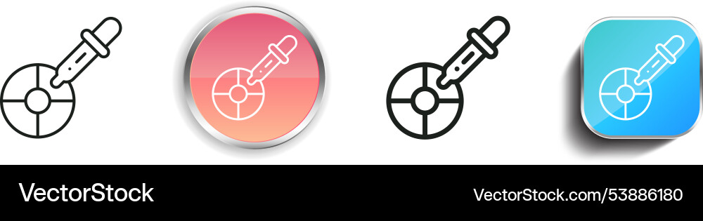 Eyedropper icon thin linear regular and button vector image