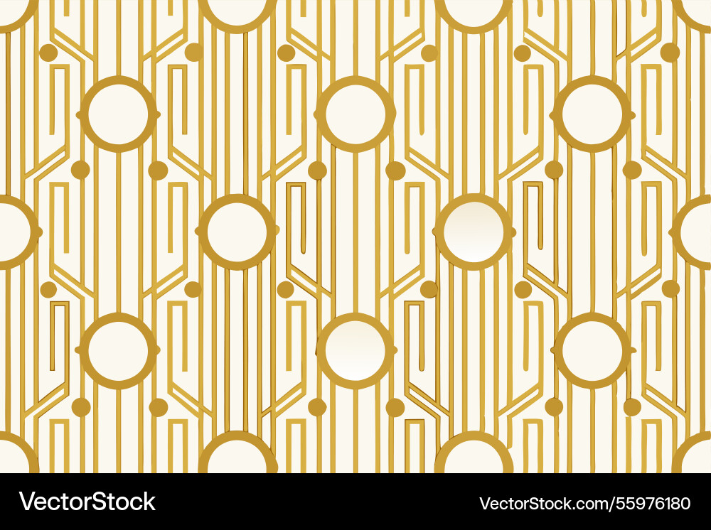 Geometric art deco pattern with repeating circles vector image