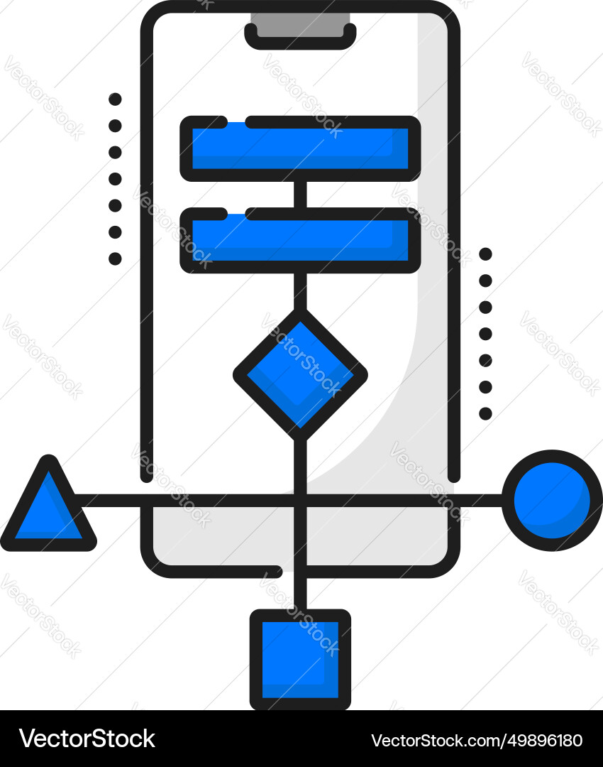 Mobile app develop planning coding outline icon Mobile app develop planning coding outline icon vector image