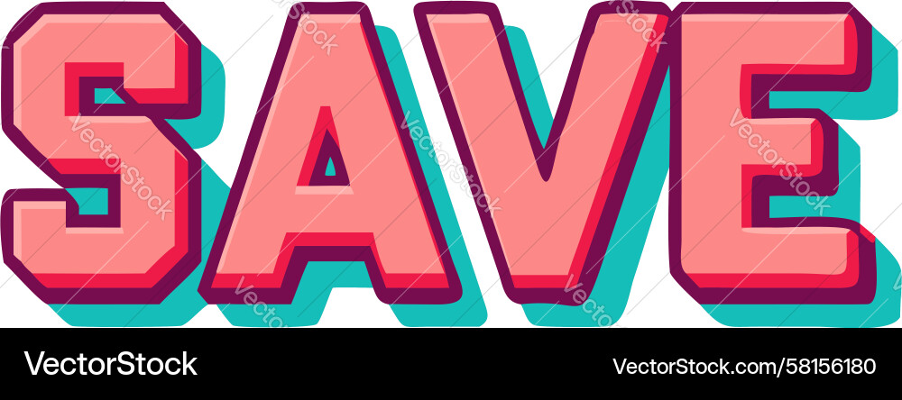 Retro Save Pixel Art Message Vector Image