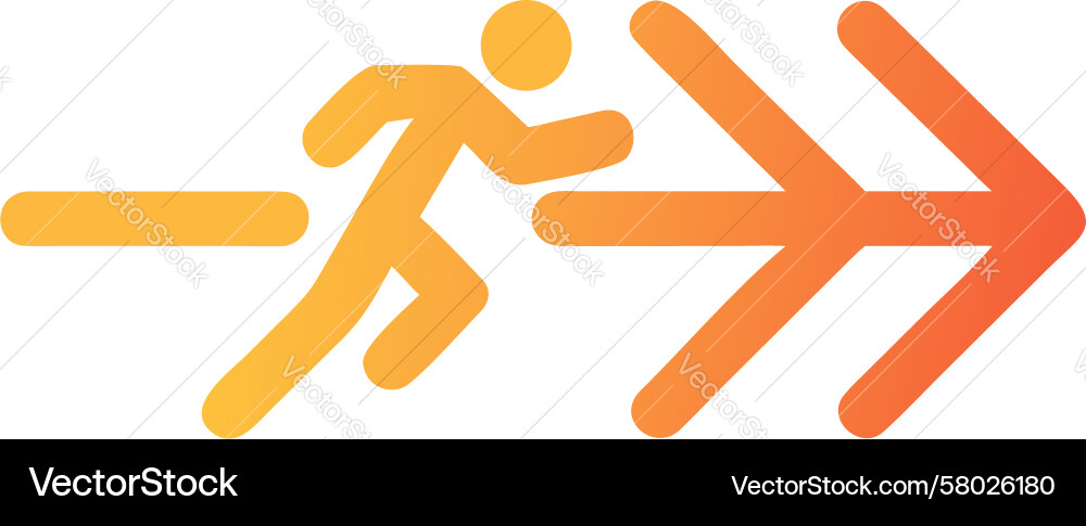 Running Figure Arrow - Speed & Direction Vector Image