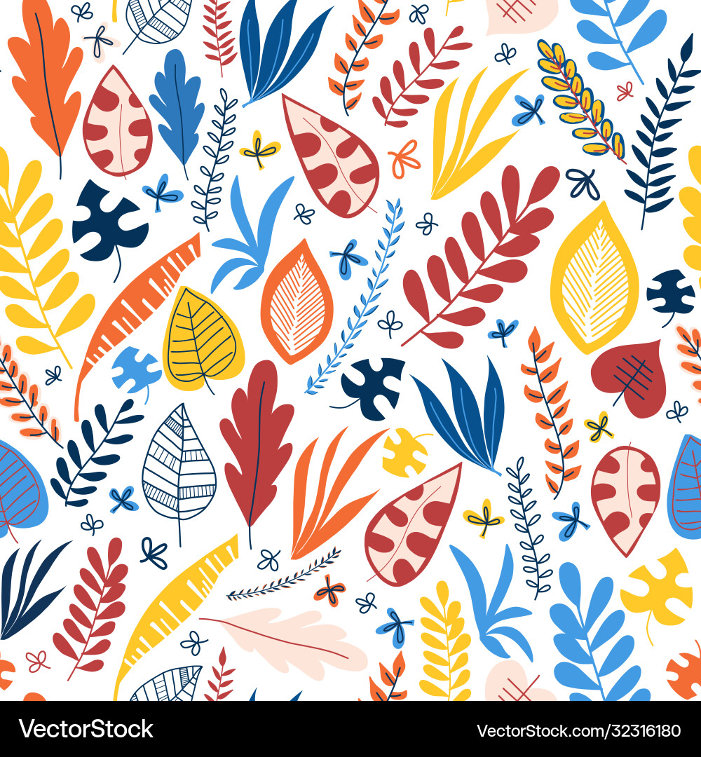 Seamless pattern abstract autumn leaves Seamless pattern abstract autumn leaves vector image