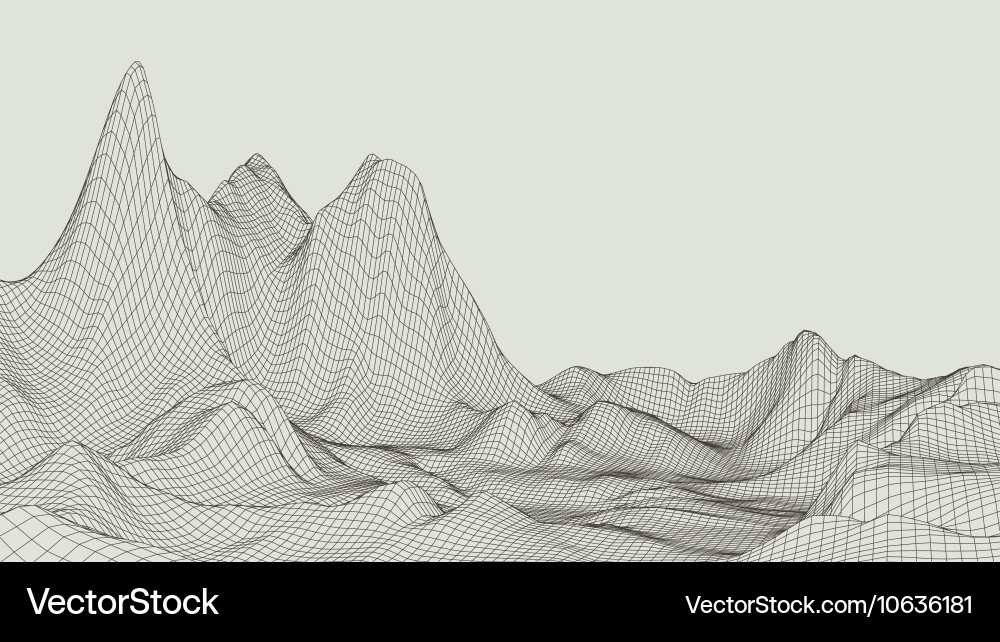 Abstract 3d illuminated distorted mesh sphere Vector Image