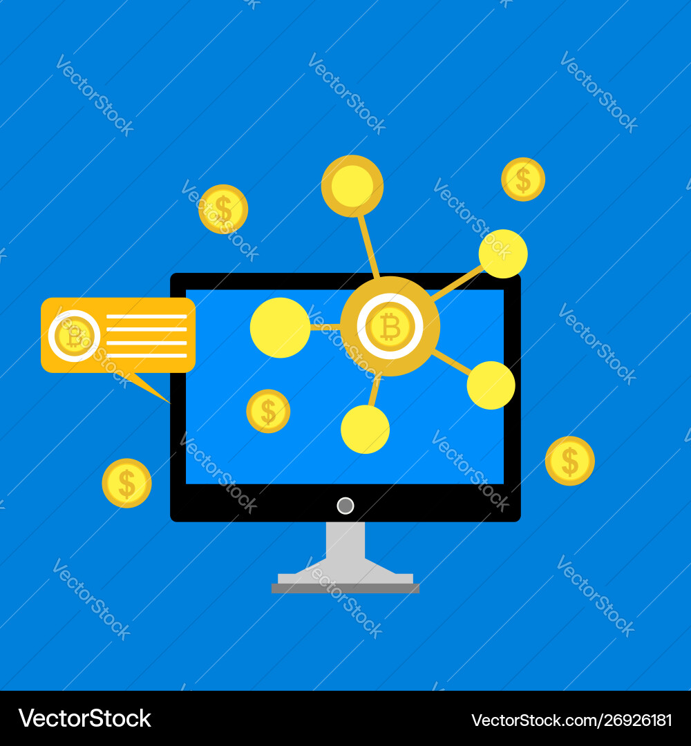 Blockchain scheme mining crypto currency server Blockchain scheme mining crypto currency server vector image