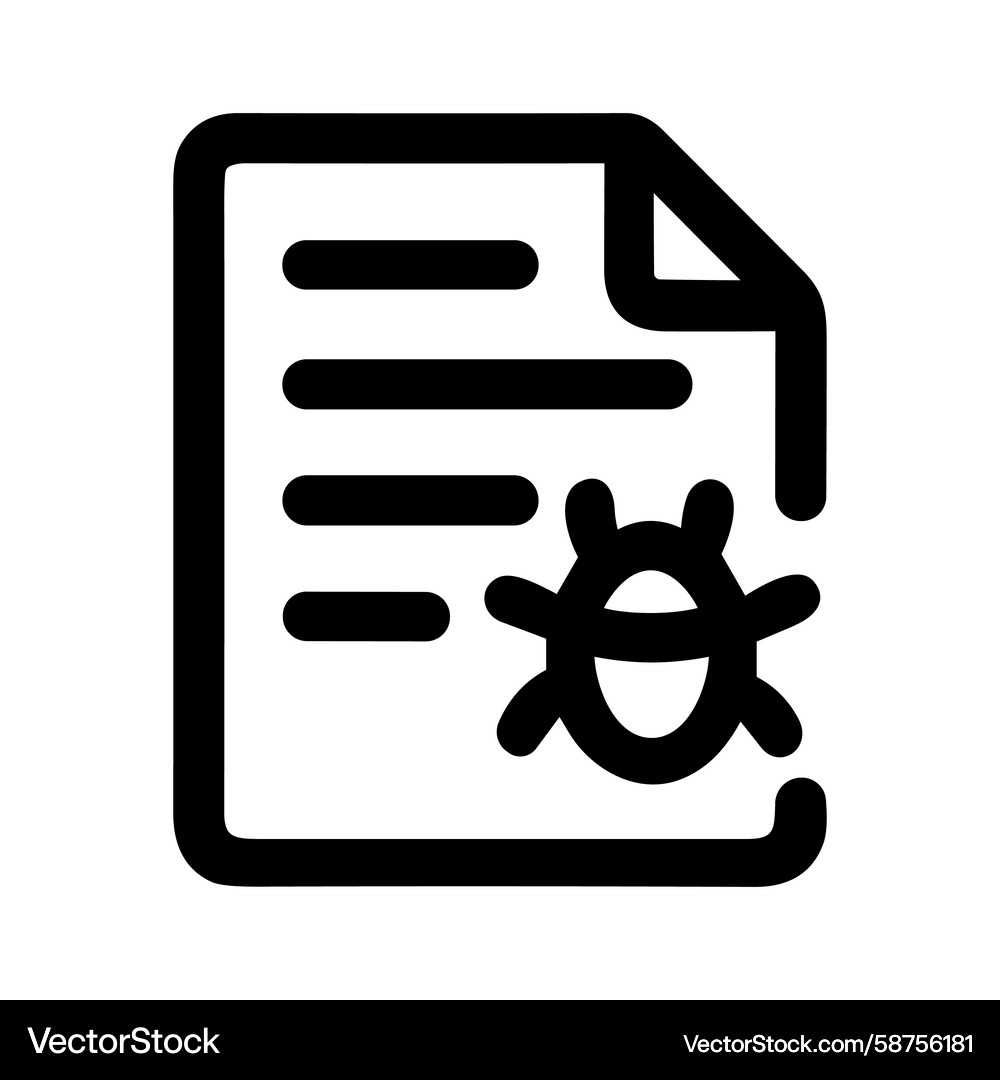Bug in Document Icon Vector Image