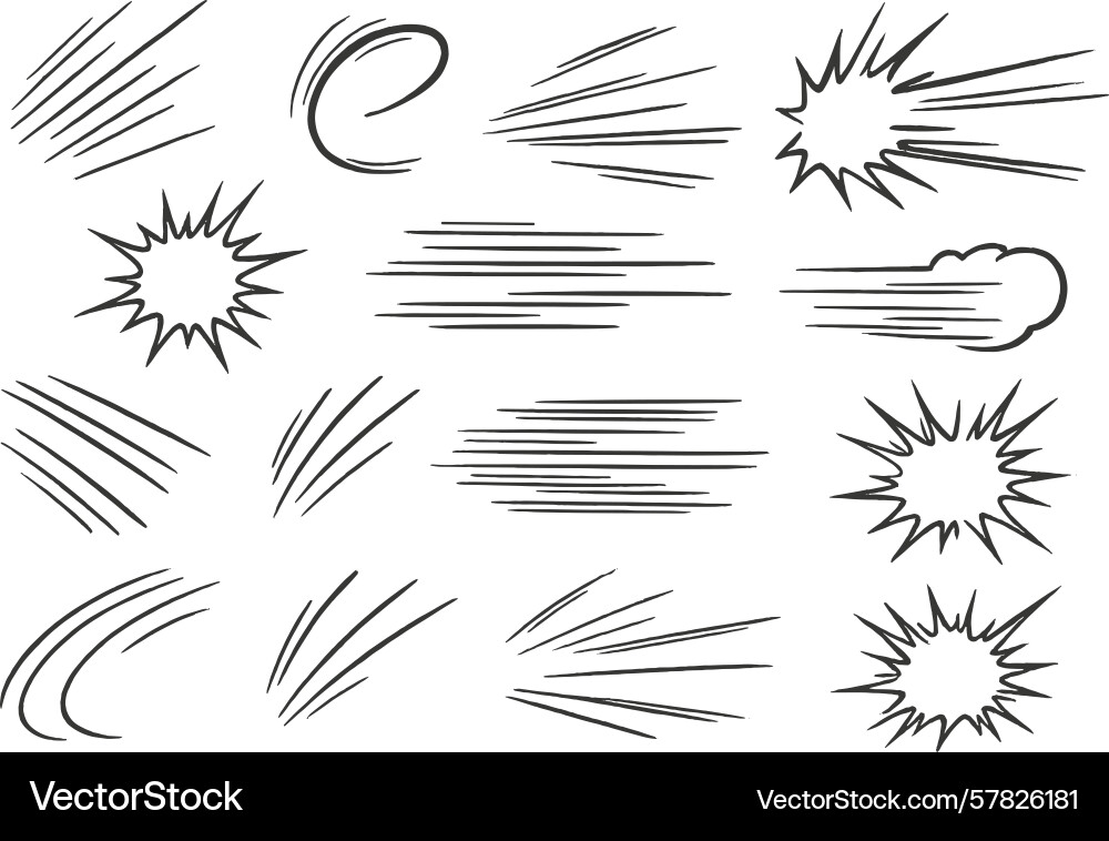 Dynamic action lines with bursts and speed effects vector image