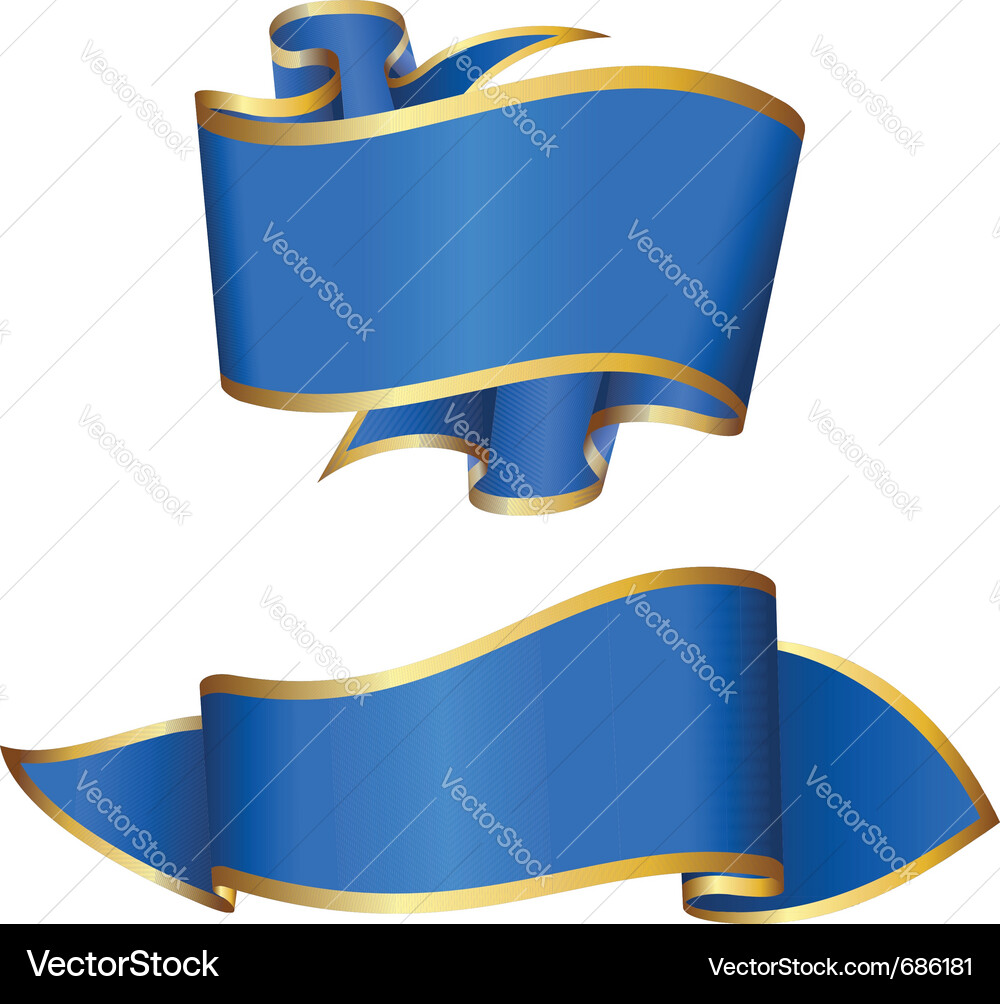 Elegant Blue Ribbon Collection Vector Image