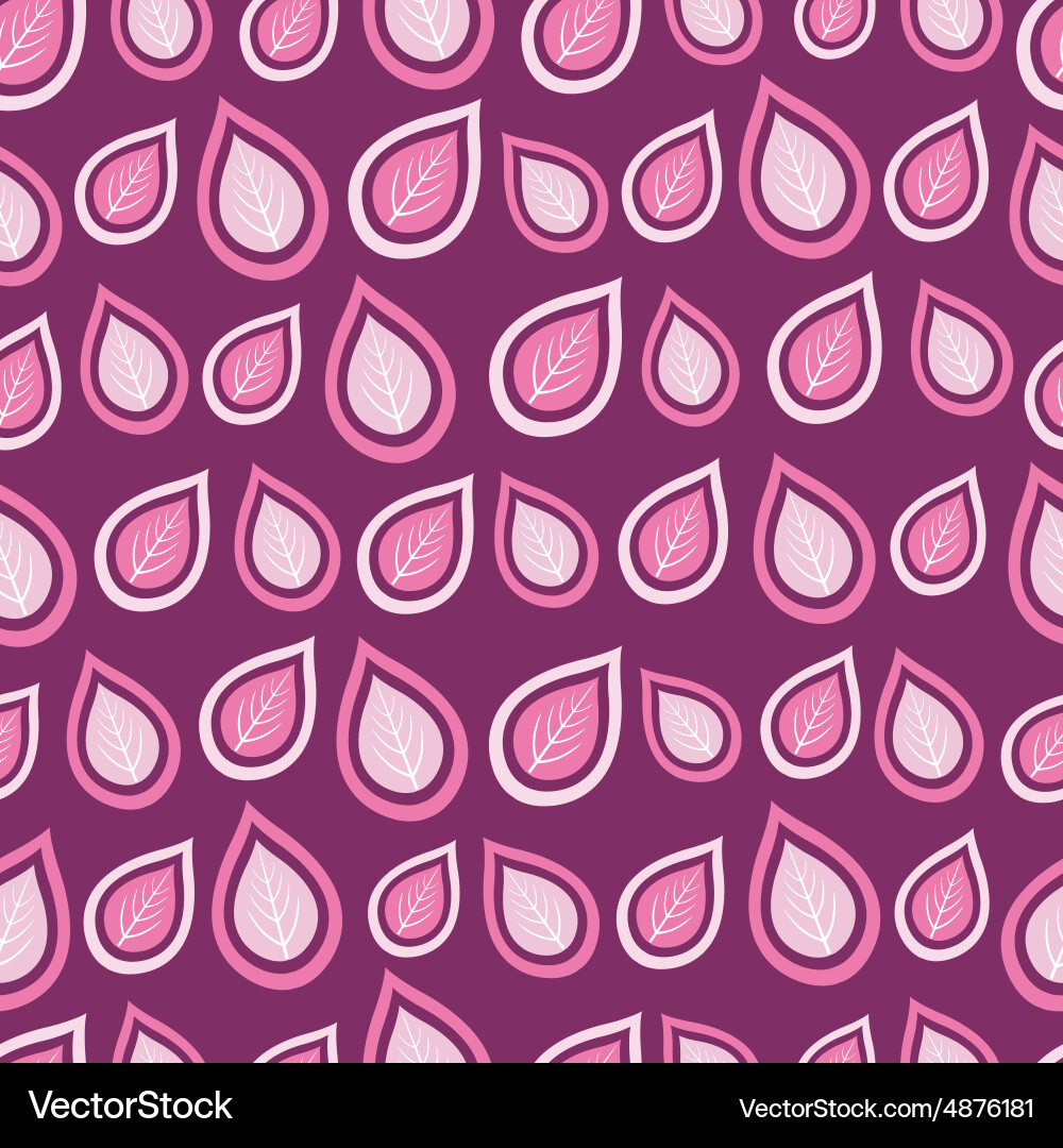 Leafy Pink & Red Pattern vector image