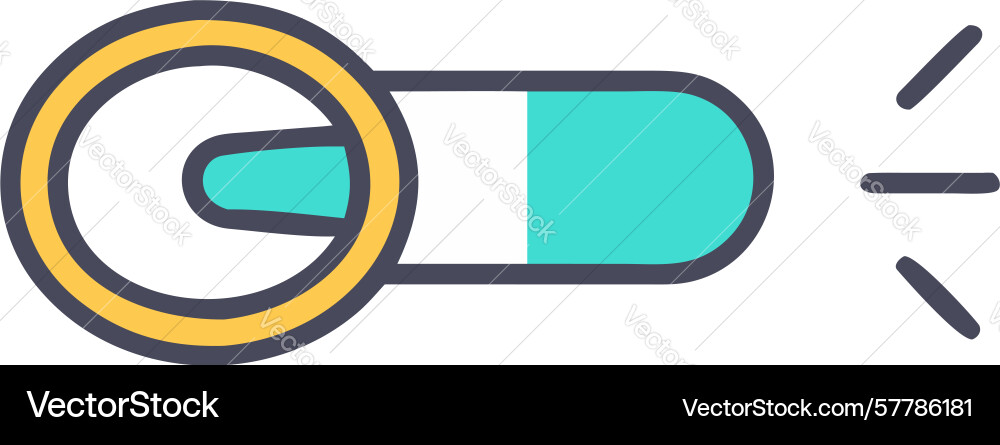 Light control toggle switch with radiating rays vector image