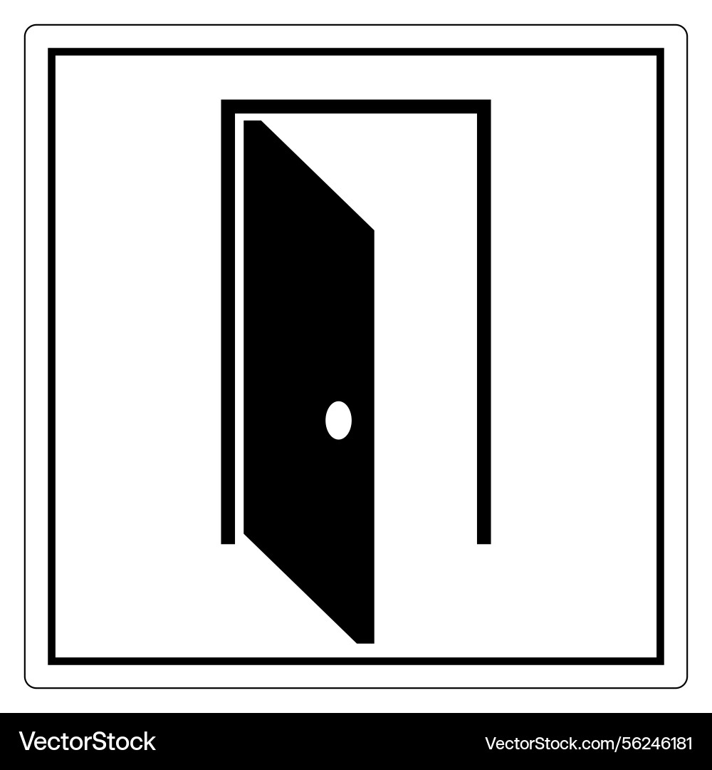Open door icon on simple background Vector Image