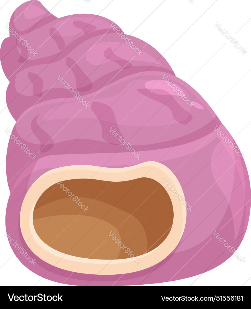 Pink seashell showing empty inside on white Pink seashell showing empty inside on white Vector Image