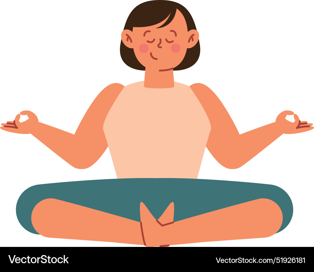 Reiki woman doing meditation Royalty Free Vector Image