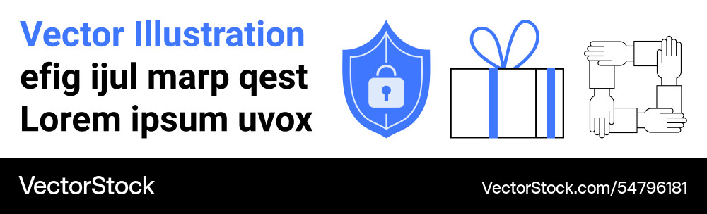 Security gift and teamwork concepts with shield Security gift and teamwork concepts with shield vector image