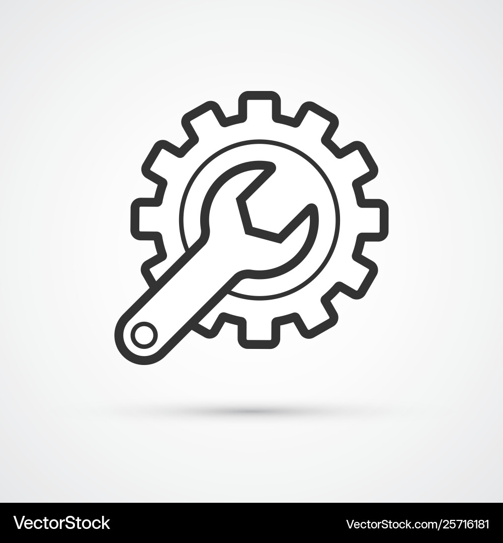 Seo configuration flat line trendy black icon vector image