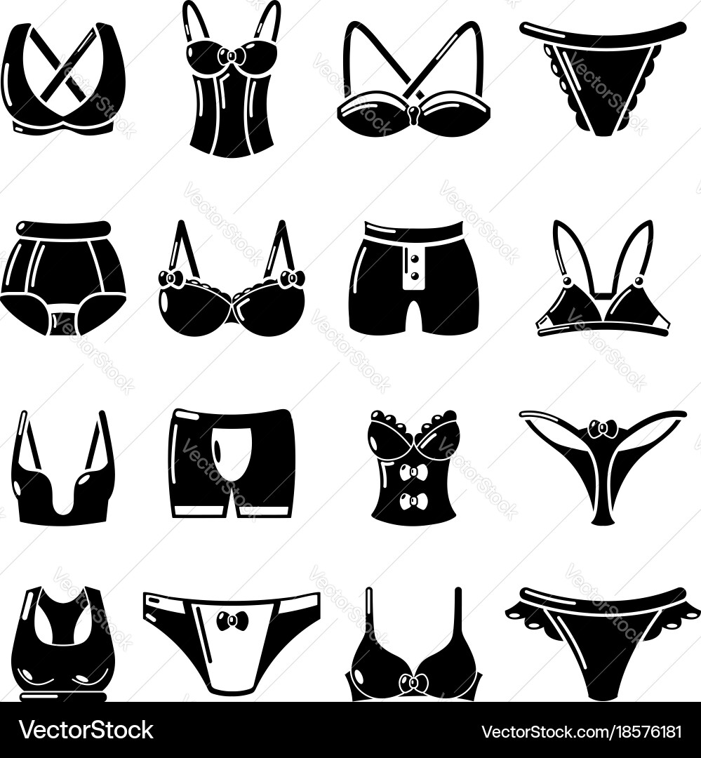 Underwear types icons set simple style Vector Image