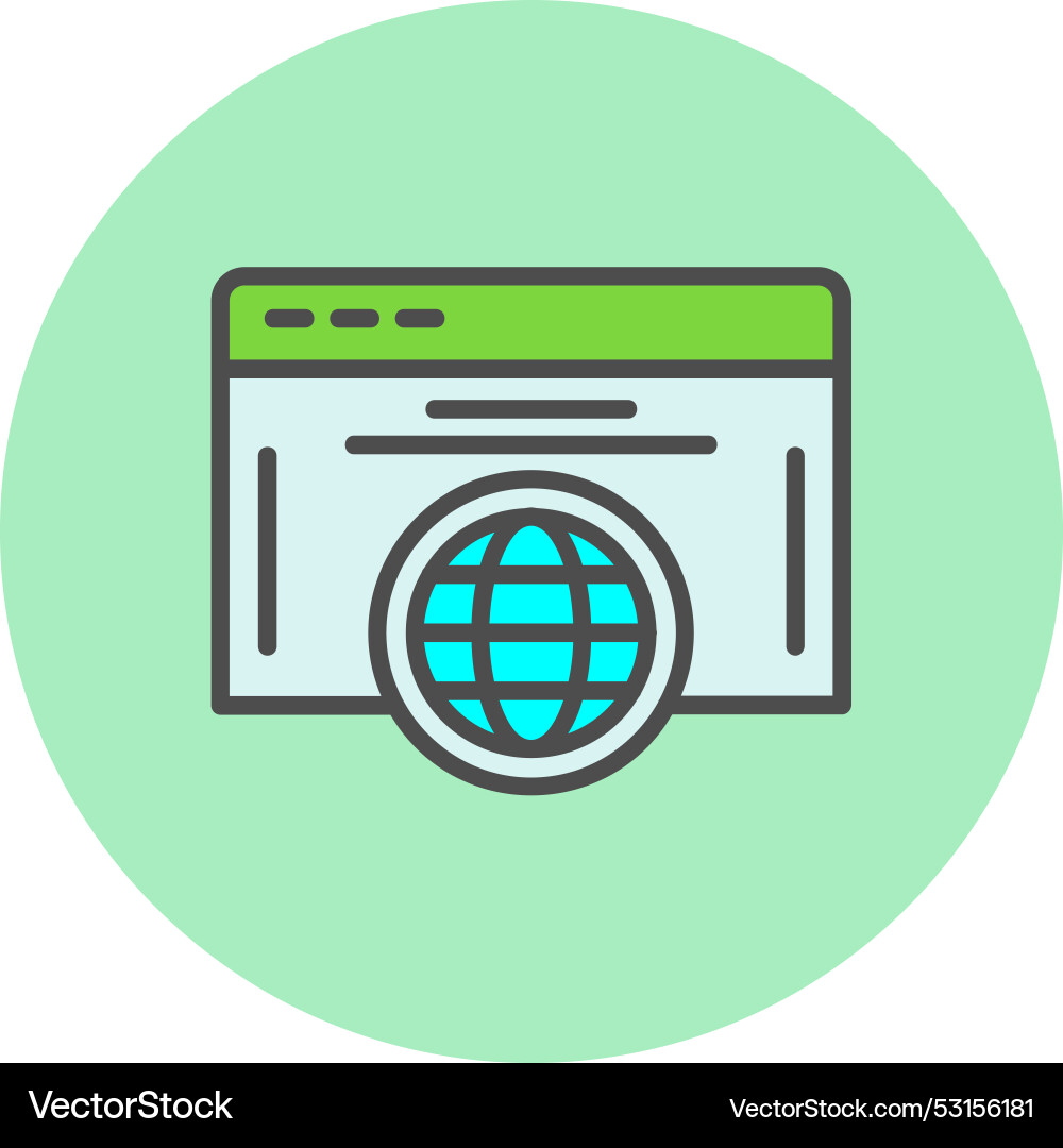 Web line filled circle icon vector image