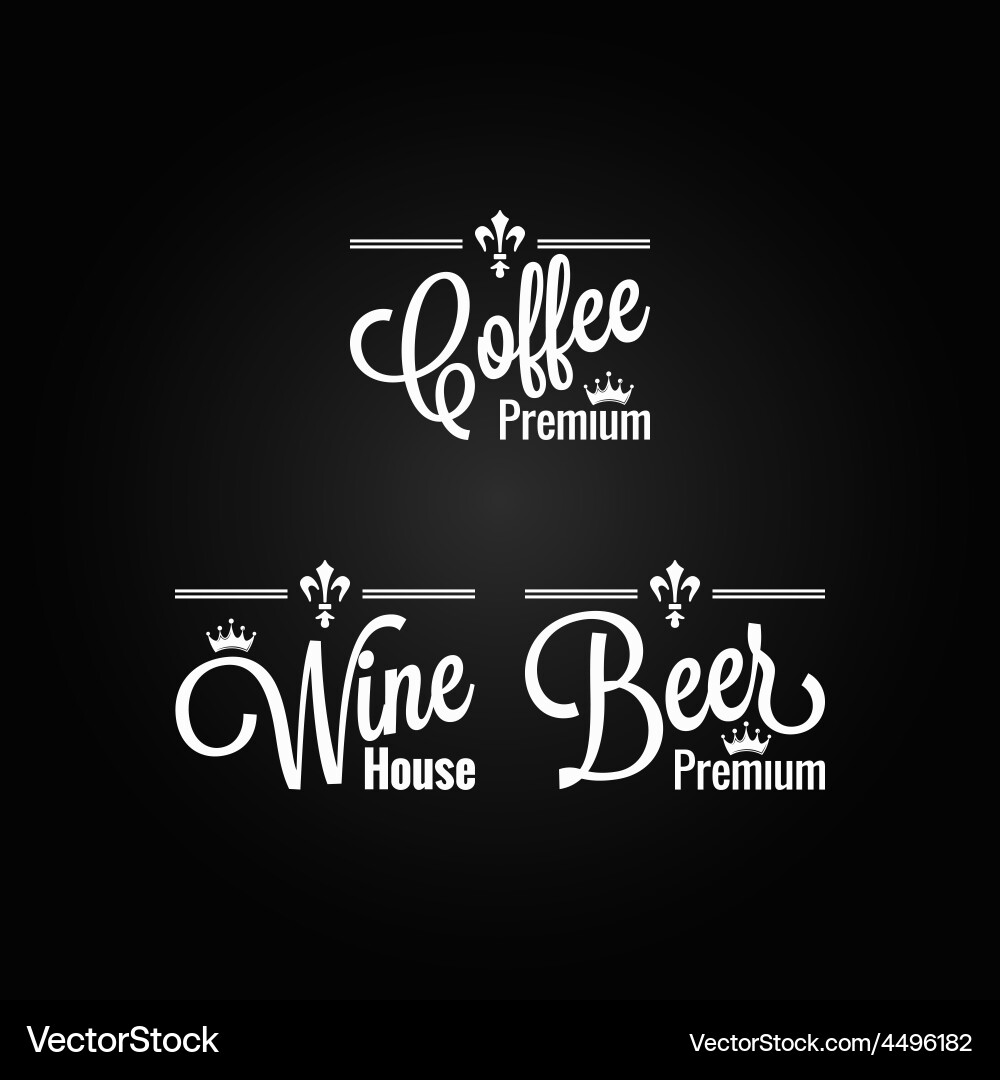 Drinks set labels design background Vector Image