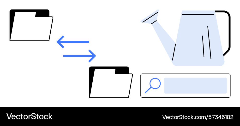 File transfer process with search tool and kettle File transfer process with search tool and kettle vector image
