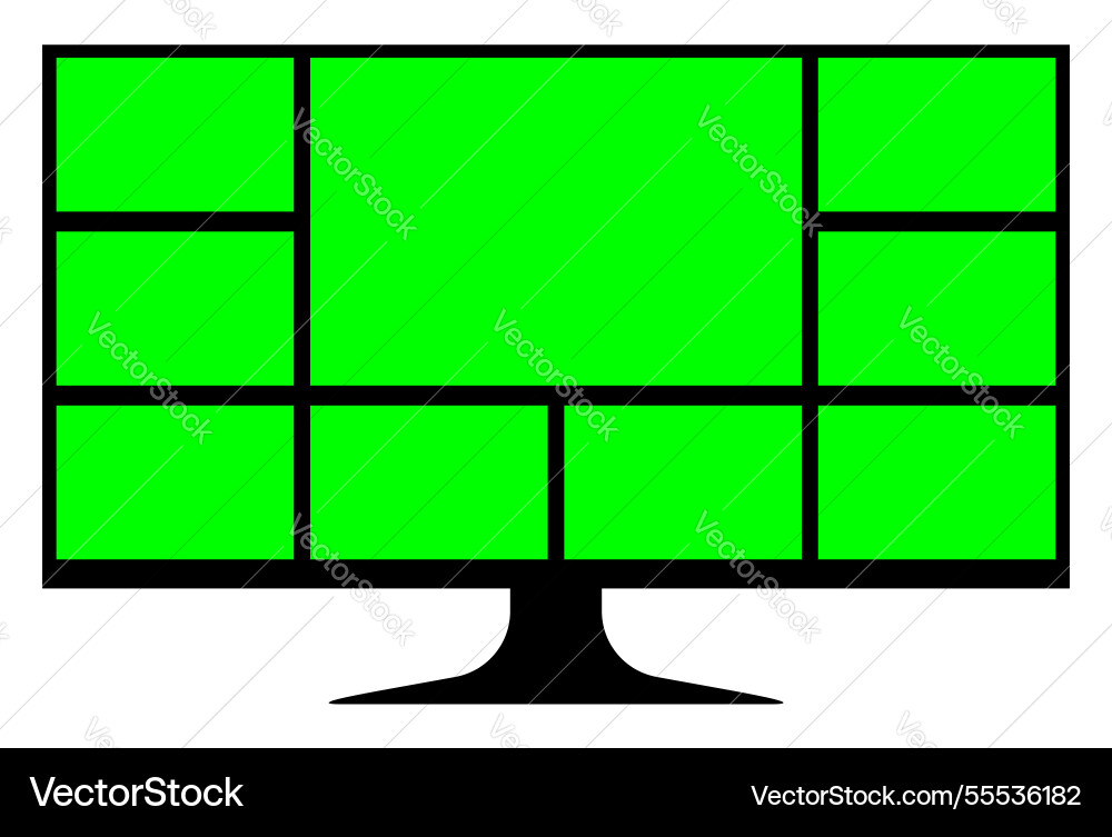 Green screen on lcd computer for video Vector Image