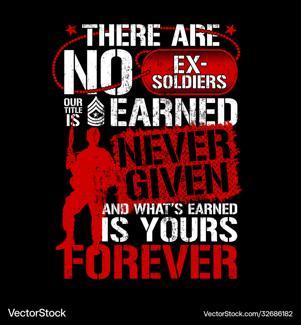 No Ex Soldiers - Veteran Pride Vector Image
