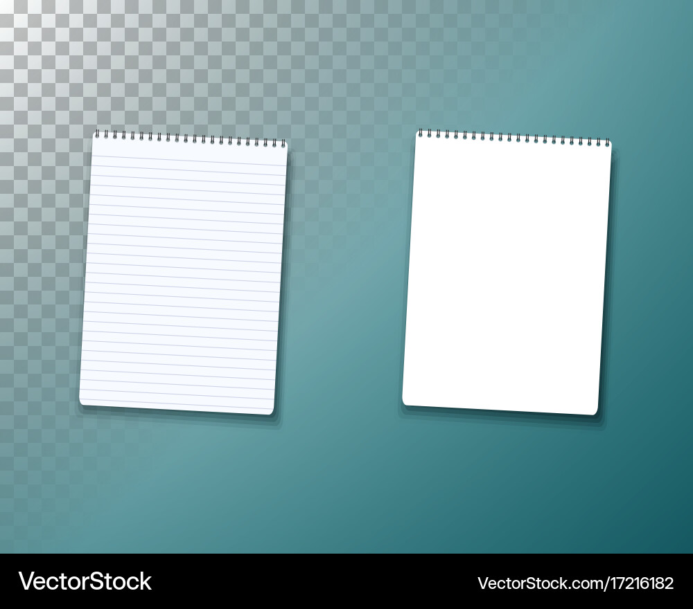 Notepad set realistic empty mockup vector image