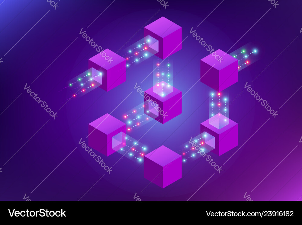 Quantum Blockchain Technology vector image