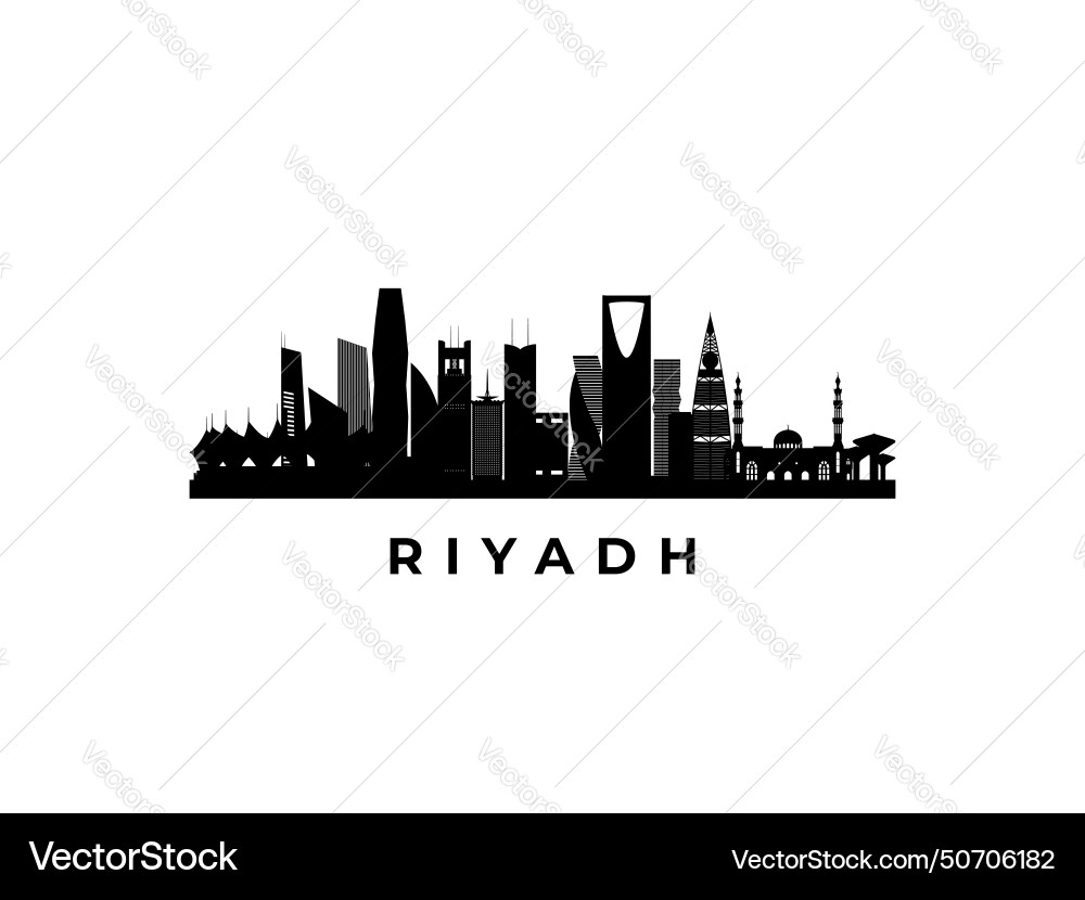 Riyadh skyline travel famous landmarks Royalty Free Vector
