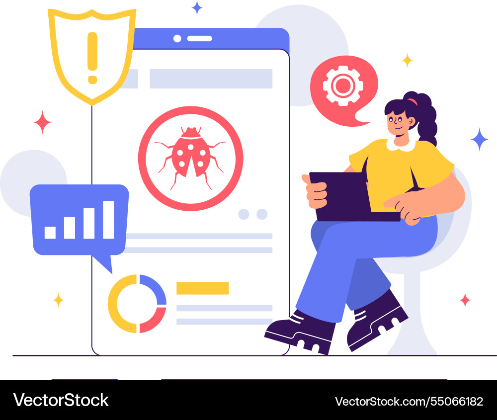 Software testing featuring application Software testing featuring application vector image