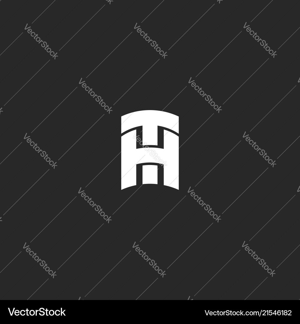 TH Monogram Logo - Overlapping Initials Vector Image