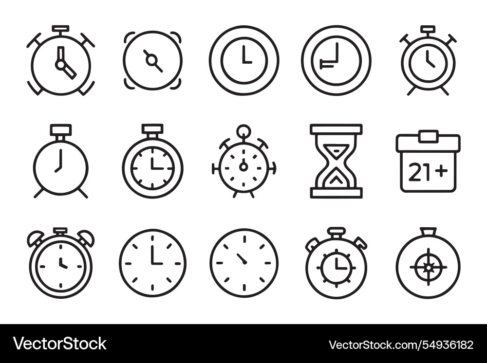 Timer clock stopwatch countdown related editable Vector Image