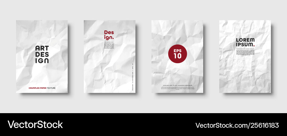 Crumpled white paper texture pattern minimal Crumpled white paper texture pattern minimal vector image