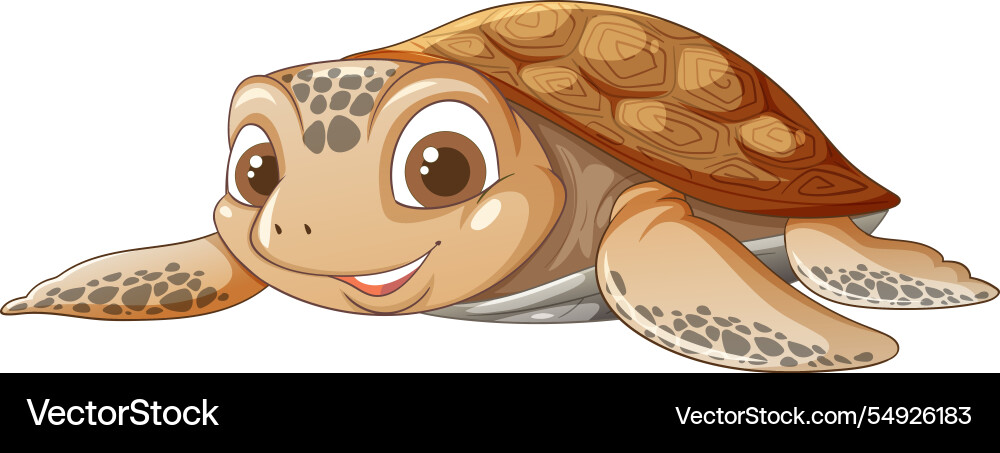Cute turtle with a friendly smiling expression Cute turtle with a friendly smiling expression vector image