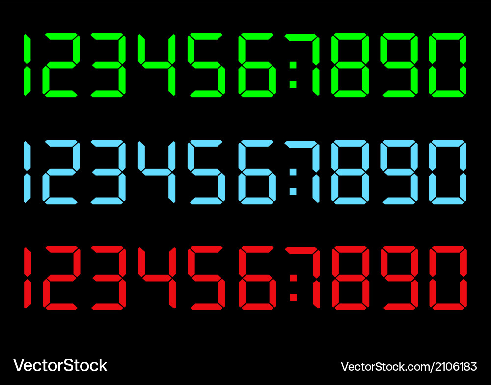 Digital Numbers Display vector image