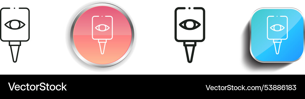 Eyedropper icon thin linear regular and button vector image
