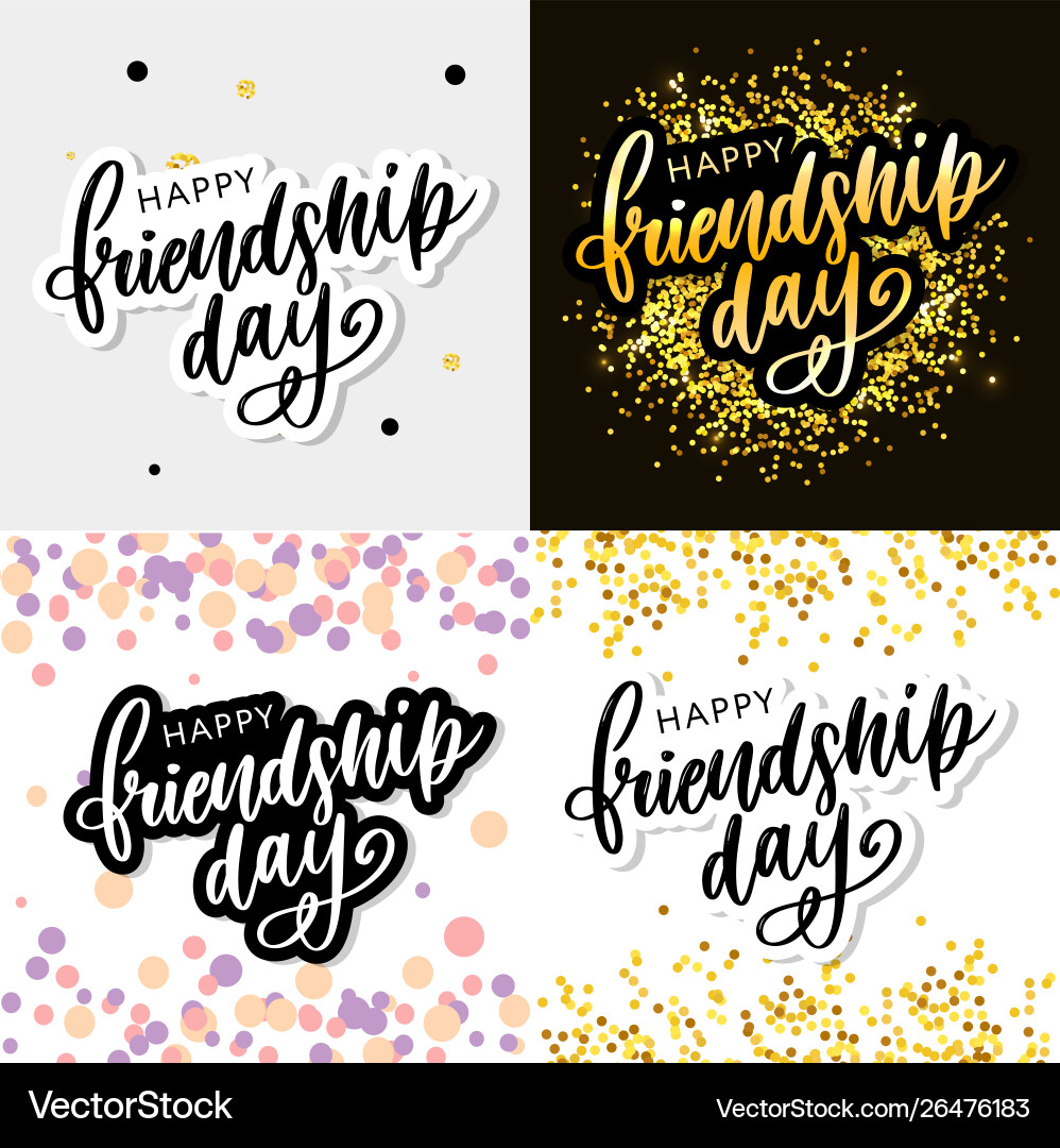 Hand drawn happy friendship day felicitation Hand drawn happy friendship day felicitation vector image