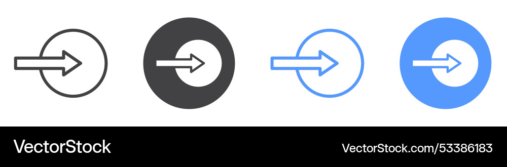Log in icon flat line symbol set vector image