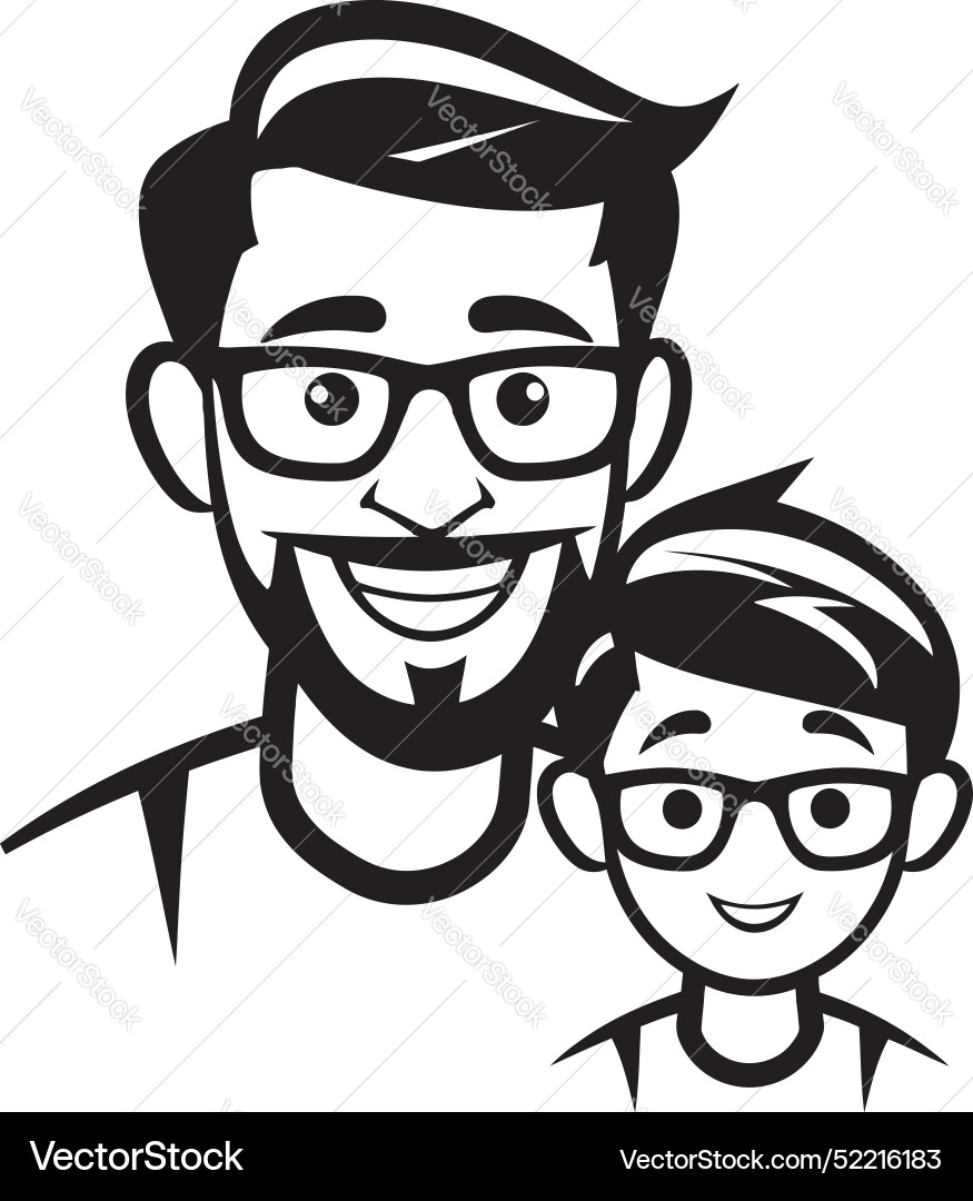 Parental legacy black dad and son design bond Vector Image