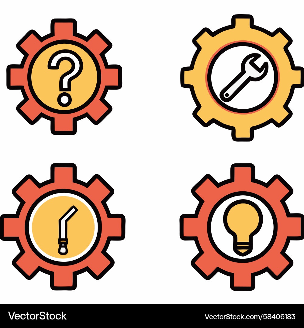 Problem Solving Gears & Tools Vector Image