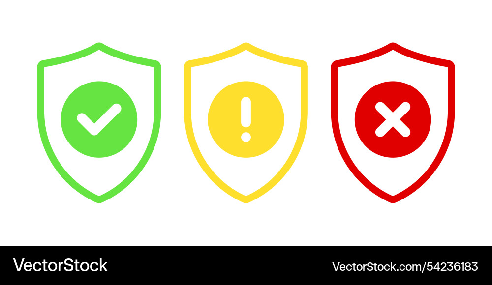 Shield check marks tick symbols Vector Image