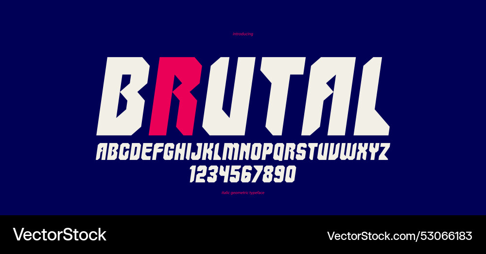 Urban massive geometric font for logos Urban massive geometric font for logos vector image